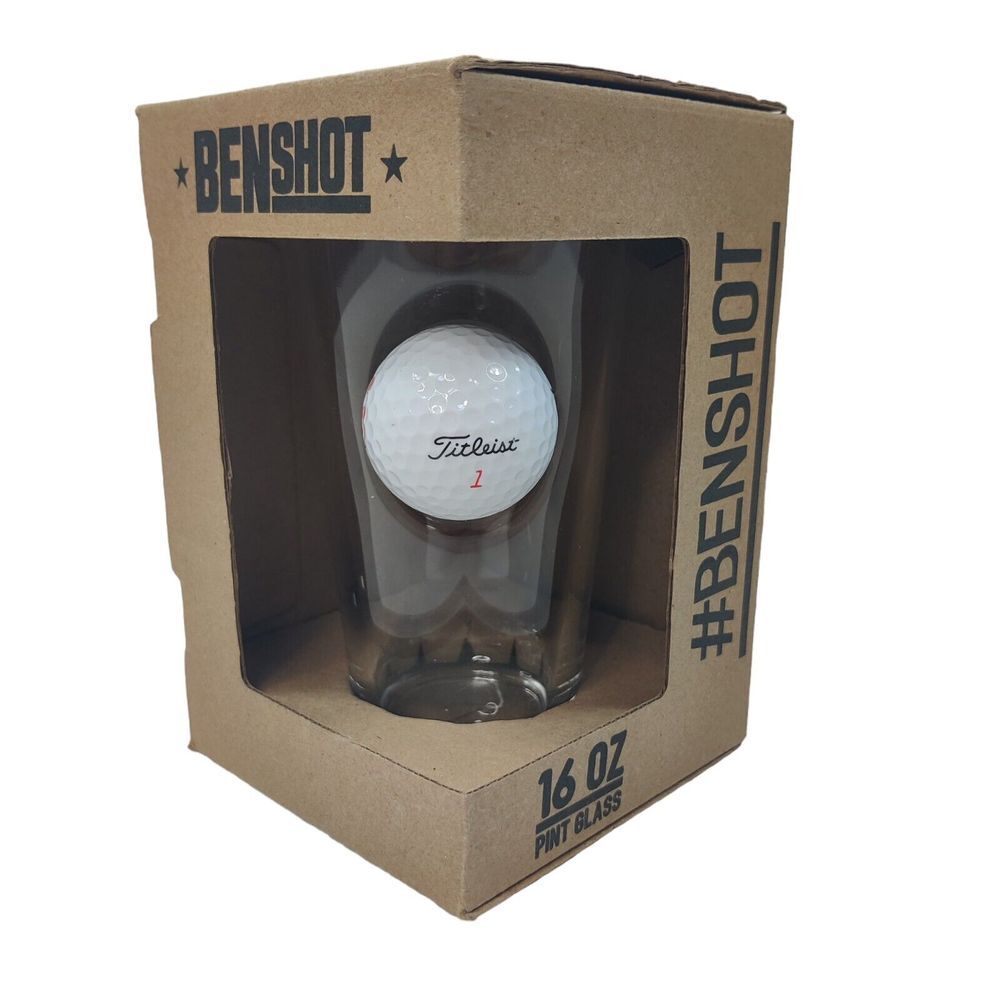 NIB BenShot Golfball‎ Pint Glass Made in the USA 16 OZ Titleist 1 TruFeel Ball